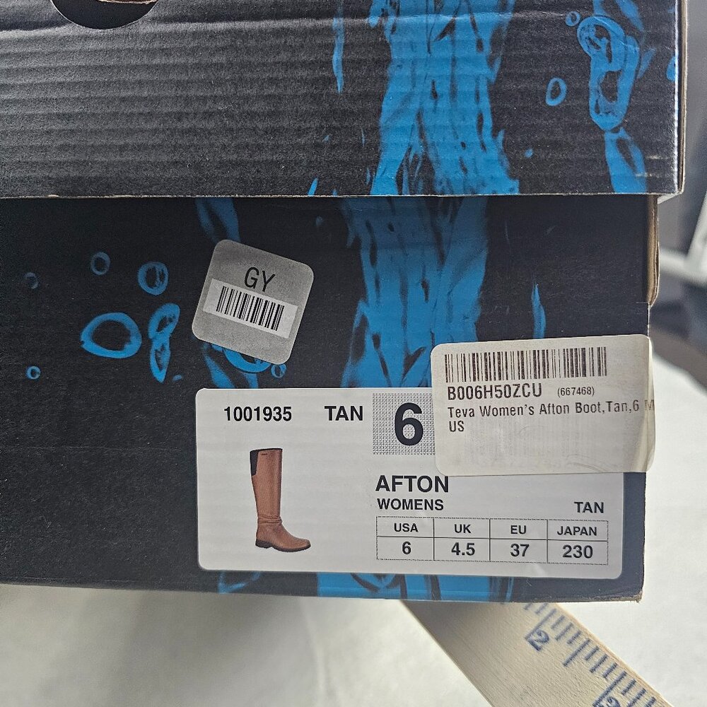 NEW Teva Afton Tall Brown Leather/Suede Waterproof Boots Women's Size 6 - Picture 6 of 6